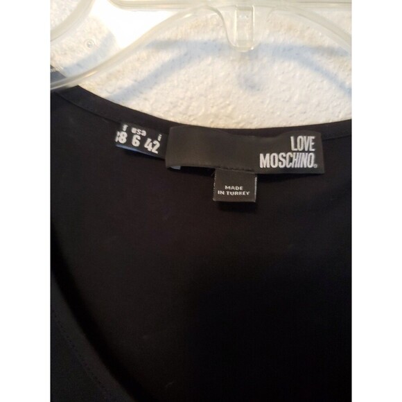 Love Moschino Black Fringe Cut Tank Top 90's Size 6 US NWT $170 - Picture 8 of 16